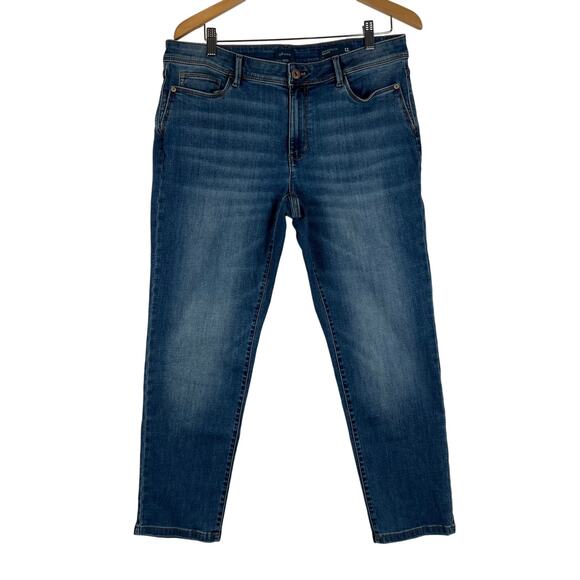 J Jill Jeans Womens 12 Straight Stretch Leg Authentic Fit Slim Leg Blue Ankle - Picture 1 of 9